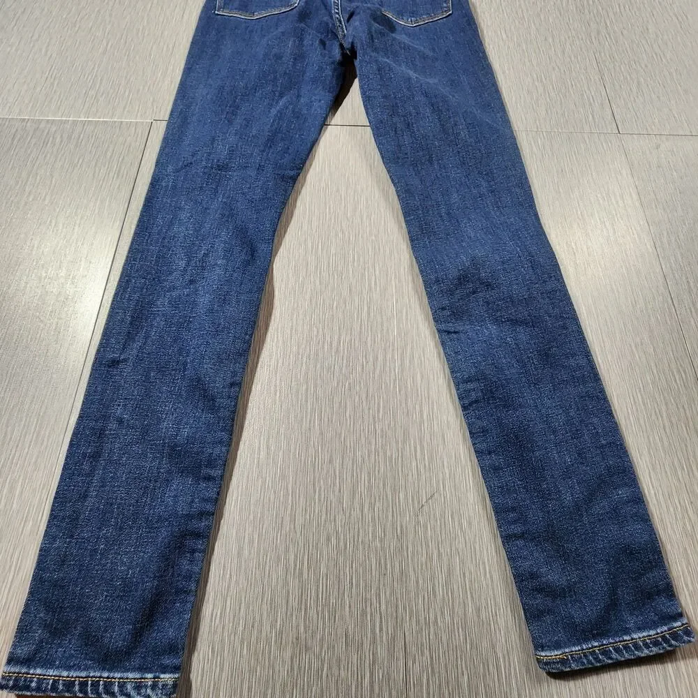 Levi’s 721 High Rise Skinny Stretch Distressed Dark Wash Jeans Womens Size 27 - Picture 9 of 12